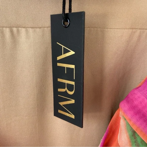 AFRM x Revolve Tana Midi Dress in Abstract Spring Wave size small NWT - Picture 6 of 7